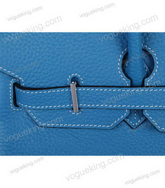 Hermes Birkin 35cm Horse-drawn Carriage Blue Togo Leather Bag Silver Metal-5