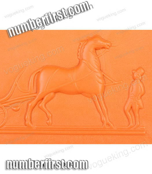 Hermes Birkin 35cm Horse-drawn Carriage Orange Plain Veins Bag Golden Metal-6