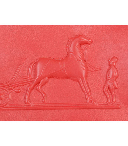 Hermes Birkin 35cm Horse-drawn Carriage Red Plain Veins Bag Golden Metal-6