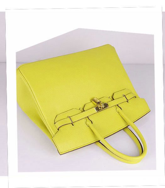 Hermes Birkin 35cm Lemon Yellow Togo Leather Bag Golden Metal-4