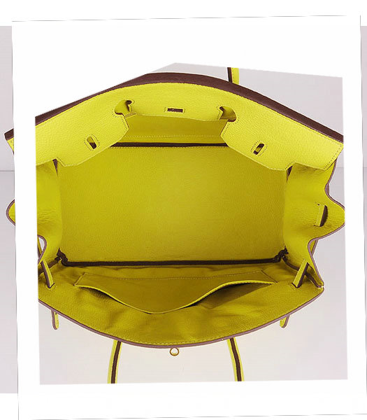 Hermes Birkin 35cm Lemon Yellow Togo Leather Bag Golden Metal-6