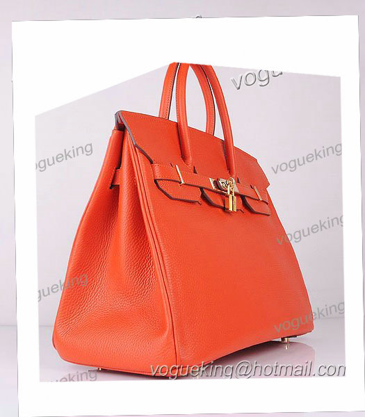 Hermes Birkin 35cm Light Orange Togo Leather Bag Golden Metal-1