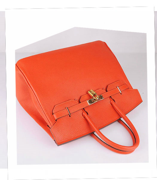 Hermes Birkin 35cm Light Orange Togo Leather Bag Golden Metal-5