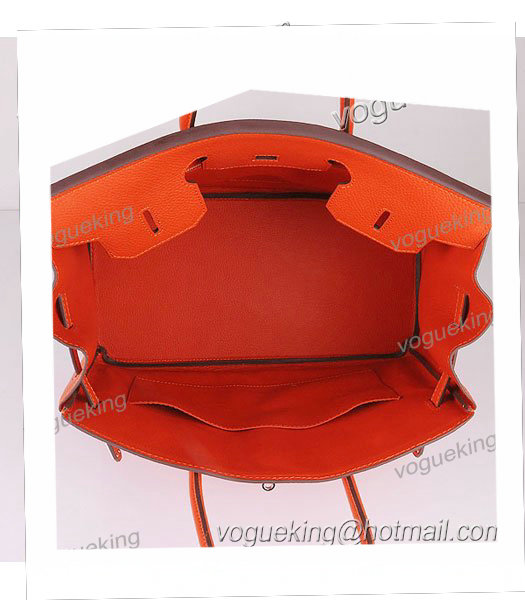 Hermes Birkin 35cm Light Orange Togo Leather Bag Silver Metal-6