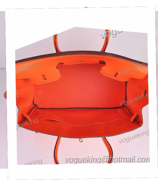 Hermes Birkin 35cm Orange Patent Leather Bag Golden Metal-6