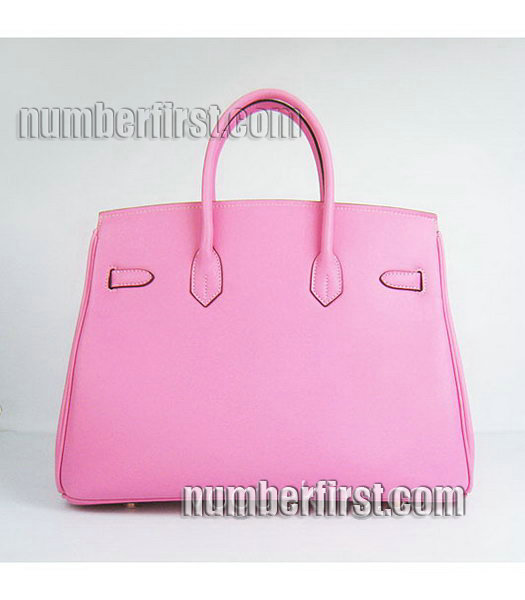Hermes Birkin 35cm Pink Plain Veins Bag Gold-2