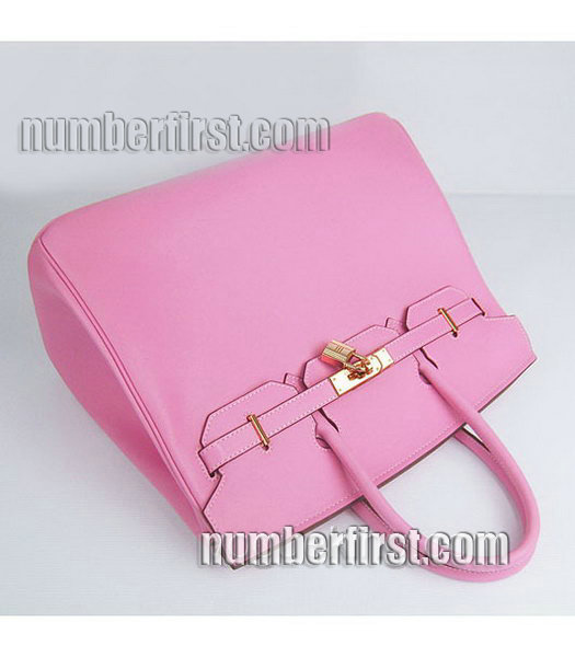 Hermes Birkin 35cm Pink Plain Veins Bag Gold-5
