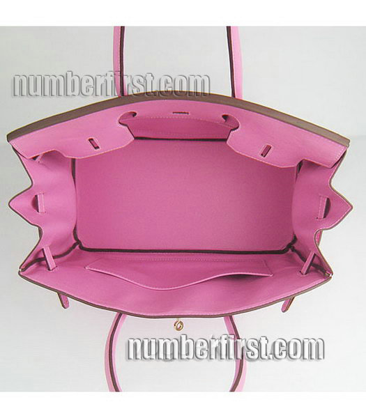 Hermes Birkin 35cm Pink Plain Veins Bag Gold-6