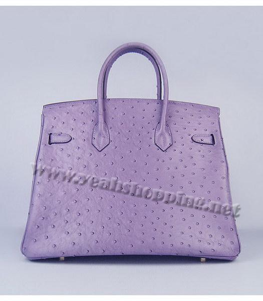 Hermes Birkin 35cm Purple Ostrich Veins Leather Golden Metal-2