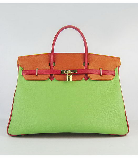 Hermes Birkin 40cm Bag Three-Color Togo Leather Bag Golden Metal