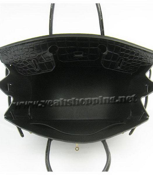 Hermes Birkin 40cm Black Big Croc Leather Bag Golden Metal-5
