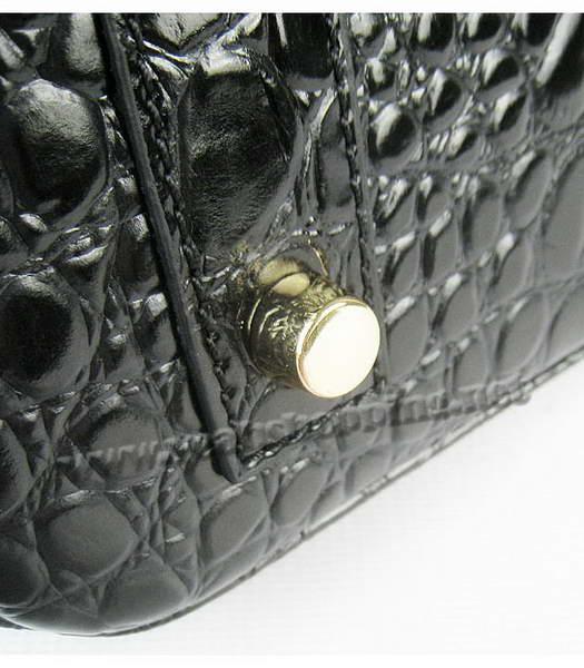 Hermes Birkin 40cm Black Big Croc Leather Bag Golden Metal-7