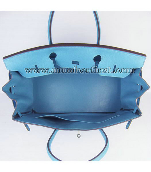 Hermes Birkin 40CM Handbag Light Blue Togo Leather Golden Metal-6