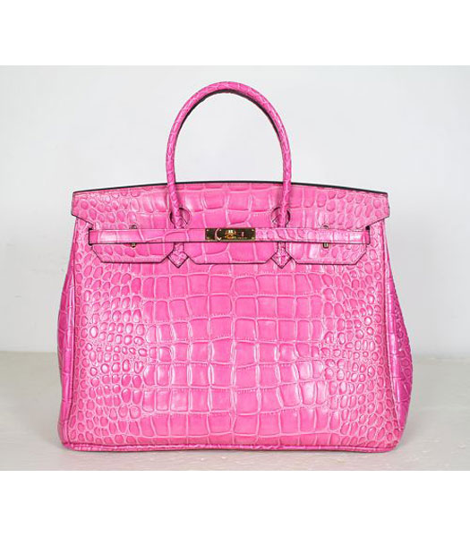 Hermes Birkin 40CM Handbag Pink Ccrocodile