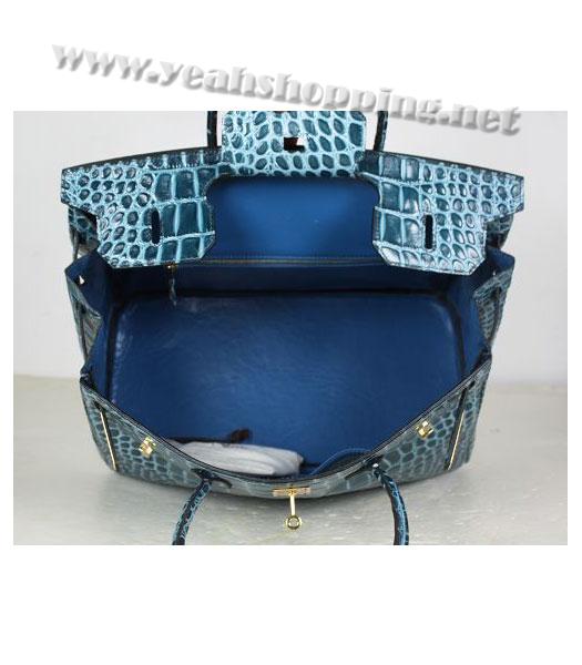Hermes Birkin 40CM Handbag Sapphire Blue Ccrocodile-2