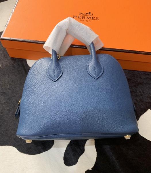 Hermes Bolide 1923 30cm Bag Blue Imported Chevre Lambskin Leather