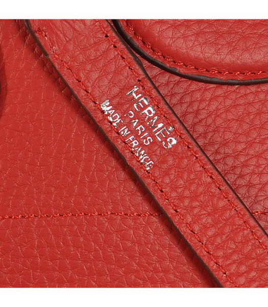 Hermes Bolide 31cm Togo Leather Small Tote Bag in Red-6