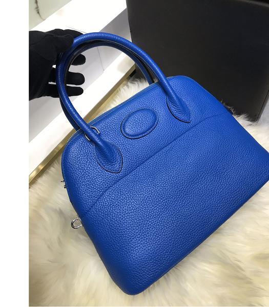 Hermes Bolide 31cm Tote Shoulder Bag Sapphire Blue Imported Togo Imported Leather
