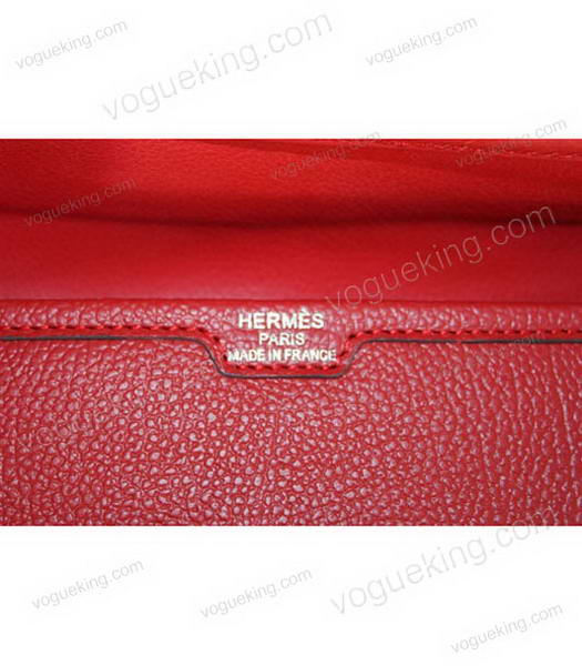 Hermes Bovine Jugular Veins Clutch Bag in Red Leather-4
