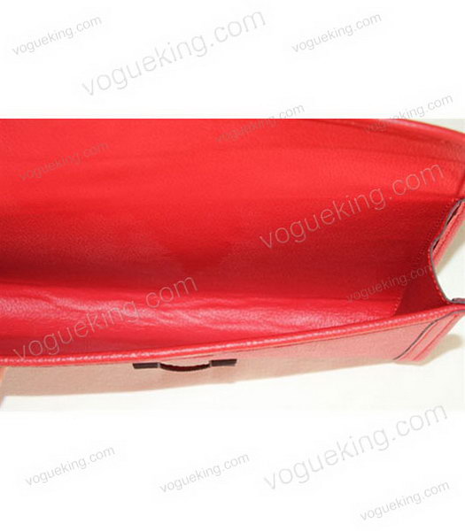Hermes Bovine Jugular Veins Clutch Bag in Red Leather-5