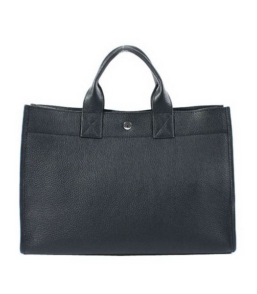 Hermes Cabag Weekender Bag Black Cowhide Leather