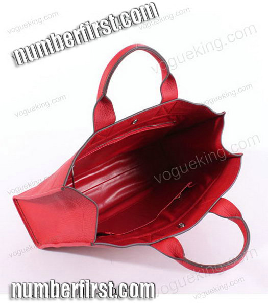 Hermes Cabag Weekender Bag Red Cowhide Leather-6