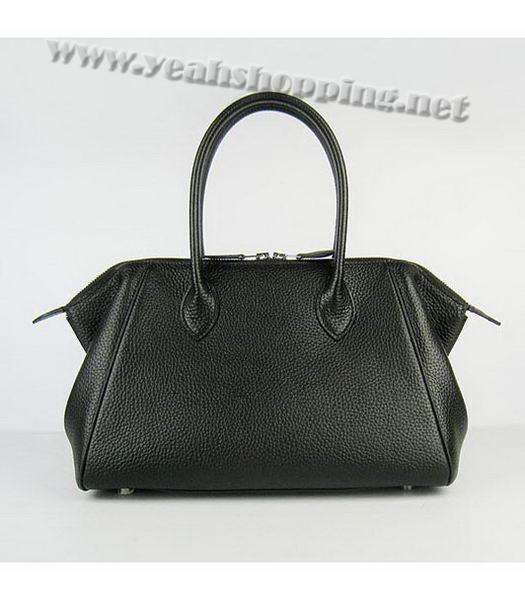 Hermes Calfskin Leather Double zipper Tote Bag Black-2
