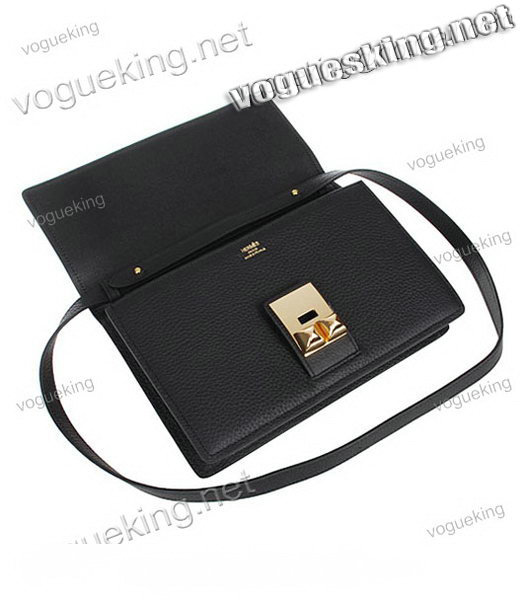 Hermes Calfskin Leather Handbag In Black-4