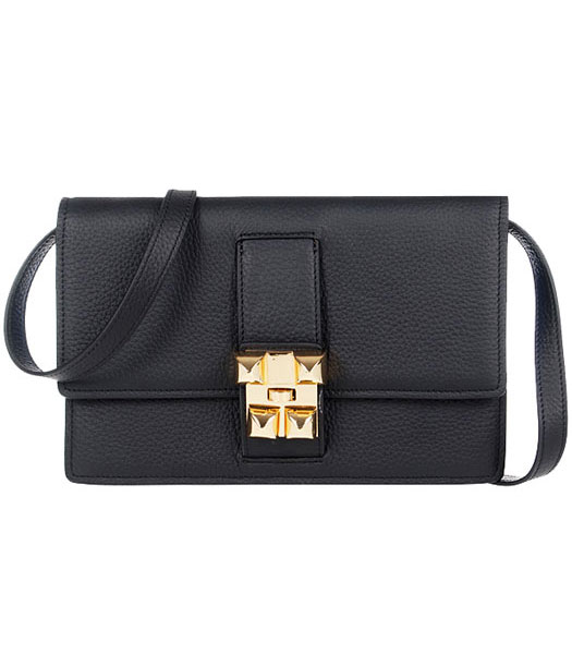 Hermes Calfskin Leather Handbag In Black