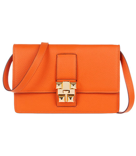 Hermes Calfskin Leather Handbag In Orange