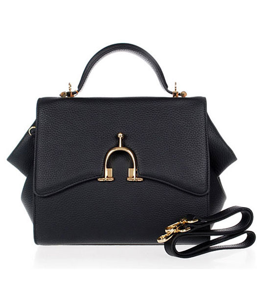Hermes Calfskin Leather Mini Top Handle Bag Black