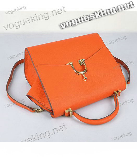 Hermes Calfskin Leather Mini Top Handle Bag Orange-4