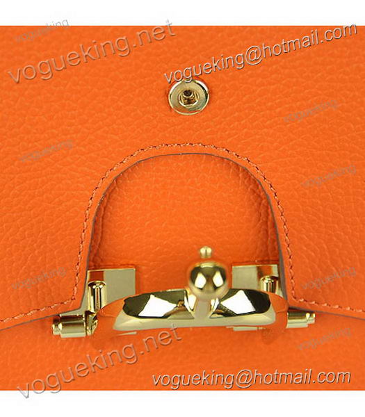 Hermes Calfskin Leather Mini Top Handle Bag Orange-6
