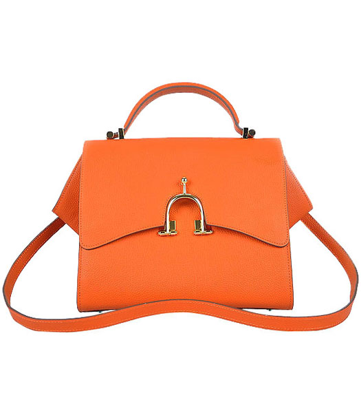 Hermes Calfskin Leather Mini Top Handle Bag Orange