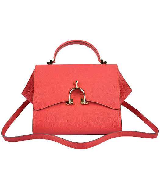 Hermes Calfskin Leather Mini Top Handle Bag Watermelon Red