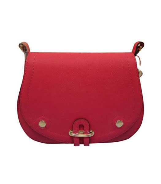 Hermes Calfskin Leather Red Shoulder Bag