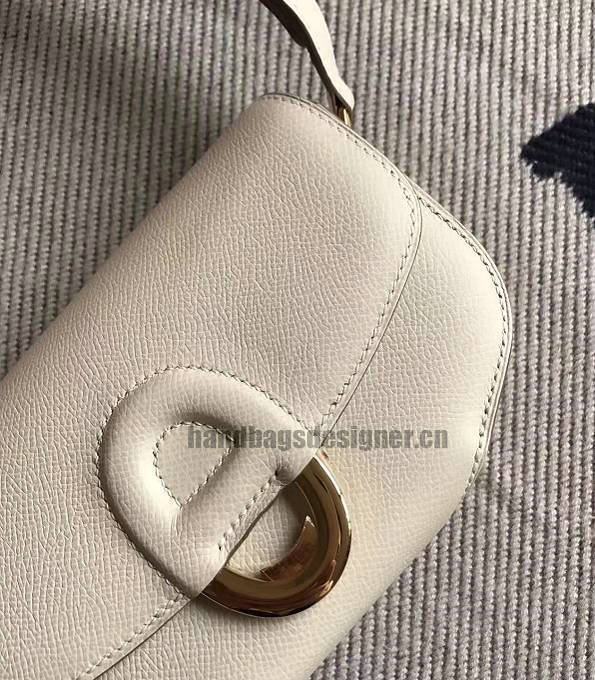 Hermes Cherche Midi 25 Bag White Original Epsom Leather Golden Metal-4