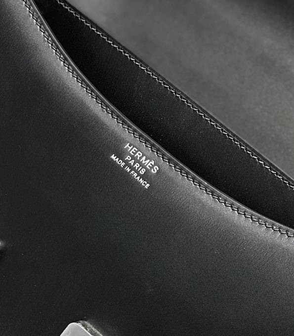 Hermes Constance 19cm Mini Bag Black Original Box Calfskin Leather Silver Metal-5