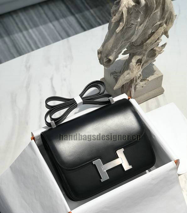 Hermes Constance 24cm Bag Black Original Box Calfskin Leather Silver Metal-2