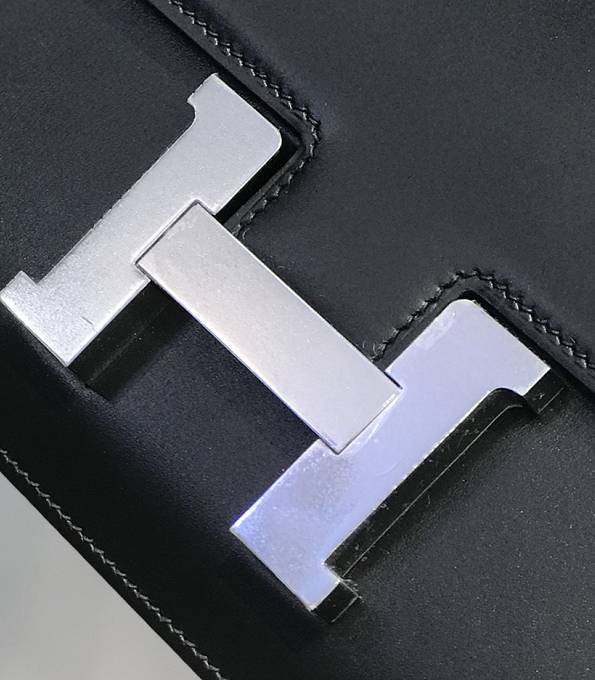 Hermes Constance 24cm Bag Black Original Box Calfskin Leather Silver Metal-5