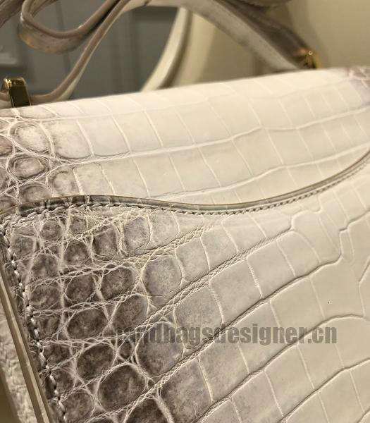 Hermes Constance 24cm Bag Offwhite Real Croc Leather Gold Metal-1