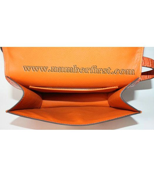 Hermes Constance Bag Gold Lock Orange Croc Veins Leather-3