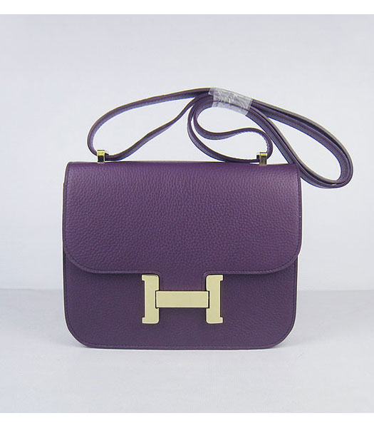 Hermes Constance Bag Gold Lock Purple Togo Leather