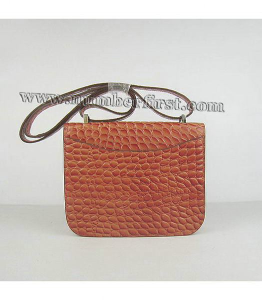 Hermes Constance Bag Silver Lock Orange Stone Veins Leather-2