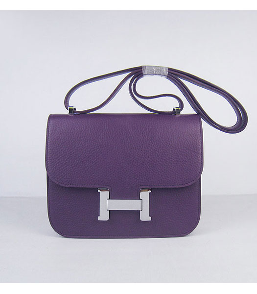 Hermes Constance Bag silver Lock Purple Togo Leather