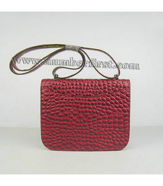 Hermes Constance Bag Silver Lock Red Stone Veins Leather-2