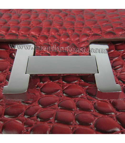 Hermes Constance Bag Silver Lock Red Stone Veins Leather-5
