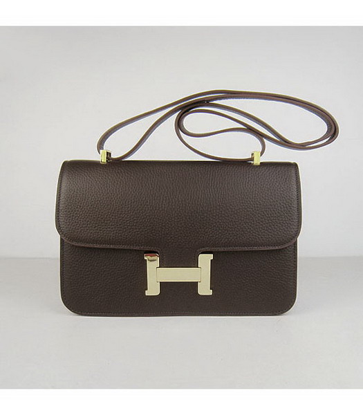 Hermes Constance Gold Lock Brown Togo Leather Bag