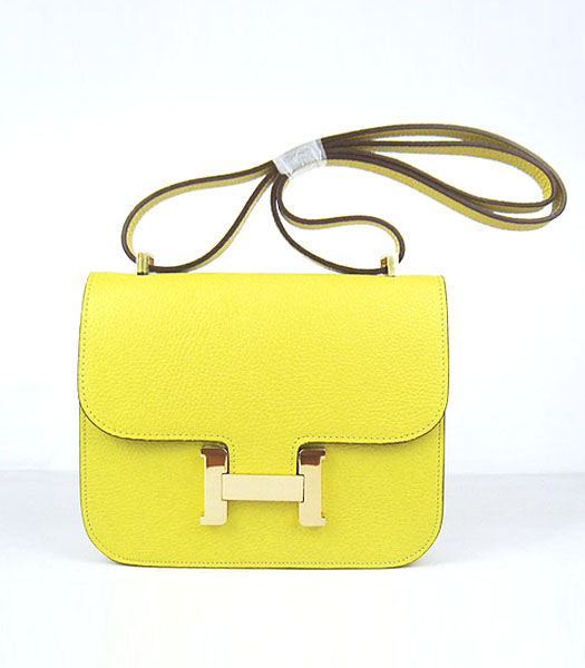 Hermes Constance Gold Lock Lemon Yellow Togo Leather Bag