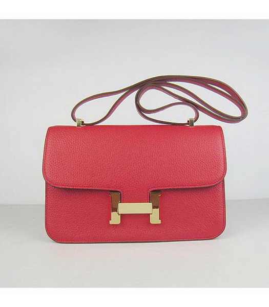 Hermes Constance Gold Lock Red Togo Leather Bag
